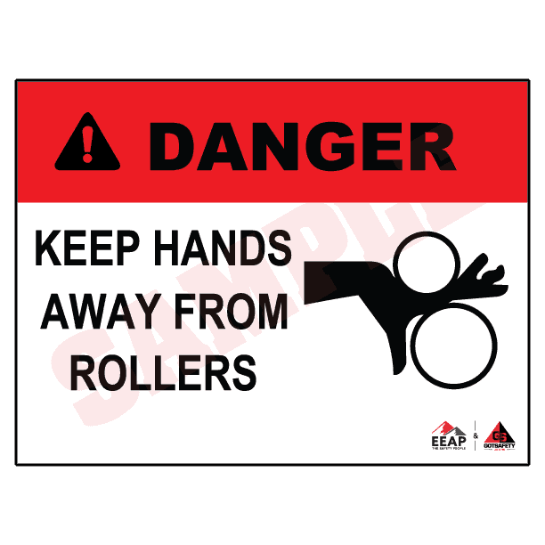 Keep your hands away. Danger keep away.