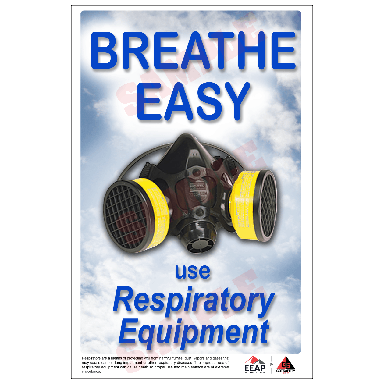 Breathe Easy Use Respiratory Equipment Poster (English)